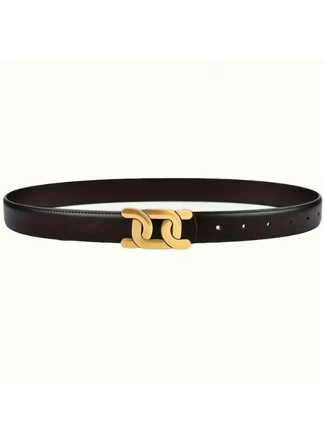Goolsky Women's Vintage Retro Belt with Golden-Tone Alloy Buckle - Embossed Casual Jeans Belt for Daily Wear, Parties & Outings - Black & Brown, Buckles for Belts, Evening Accessory, Sophisticated Style, Textured Finish - Image 5